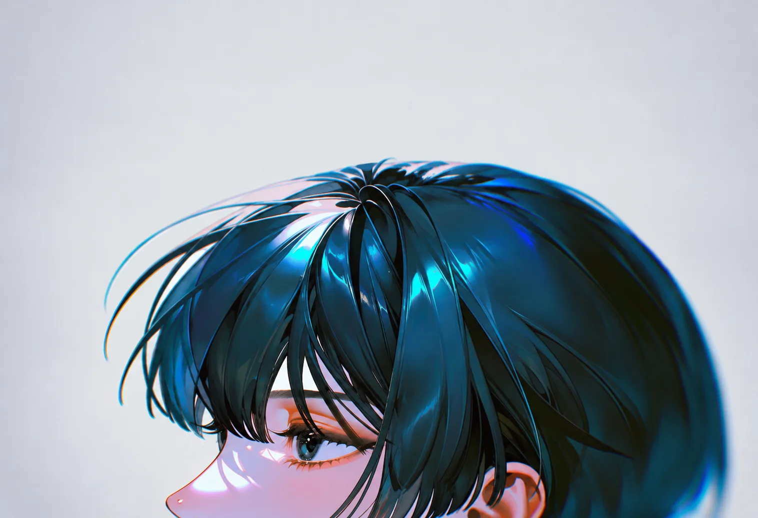青藍髮絲與孤高呆毛