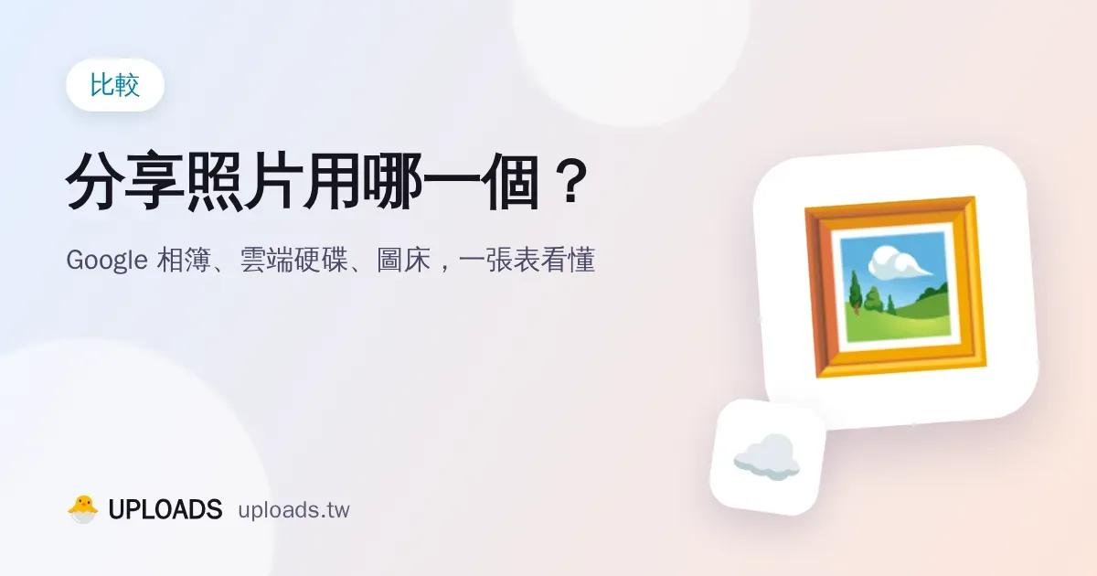 Google 相簿、雲端硬碟、圖床：分享照片該用哪一個？